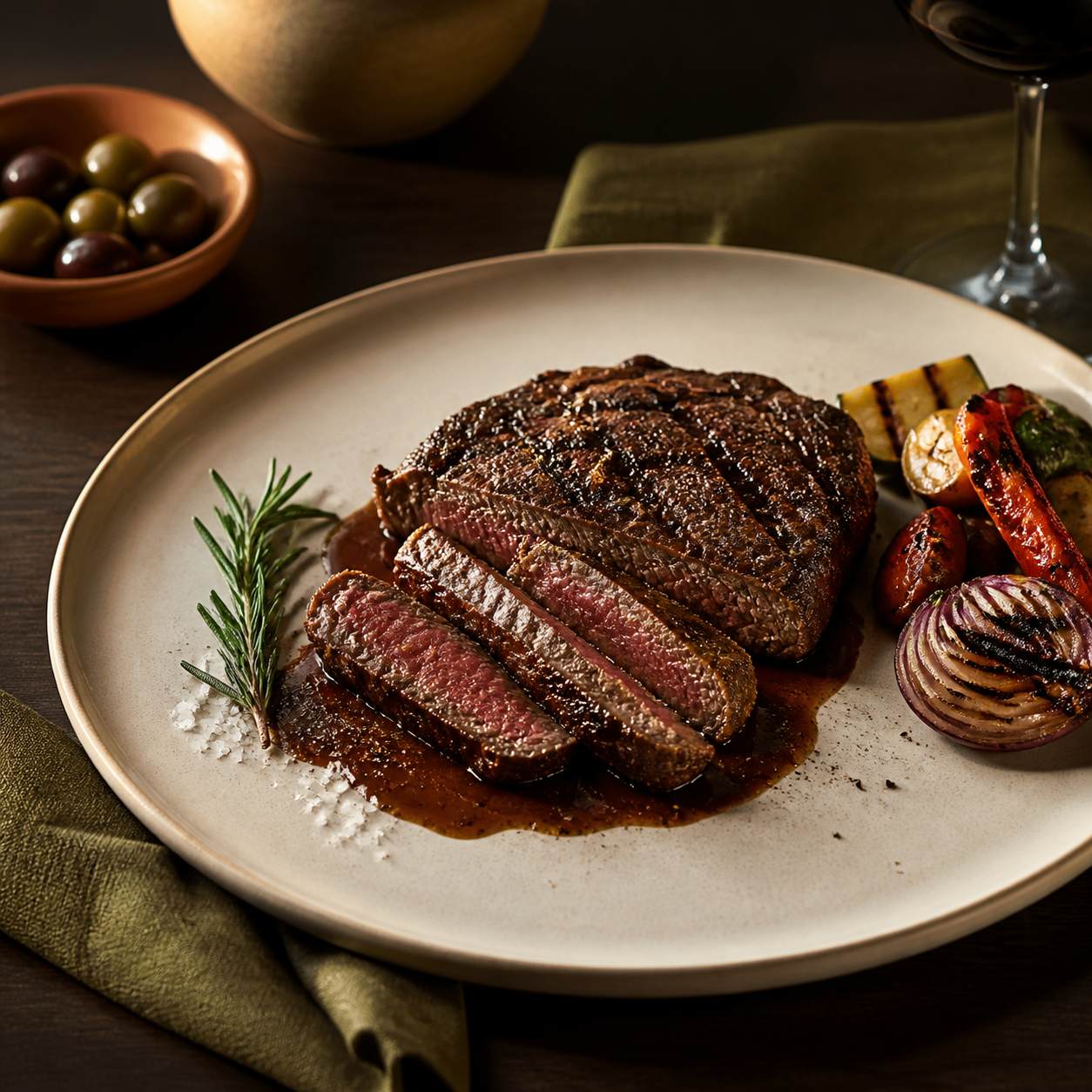 Ember ribeye with smoked salt